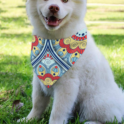 Pastel Ornament Mandala Print Over The Collar Dog Bandana