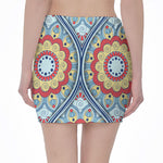 Pastel Ornament Mandala Print Pencil Mini Skirt