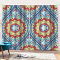 Pastel Ornament Mandala Print Pencil Pleat Curtains