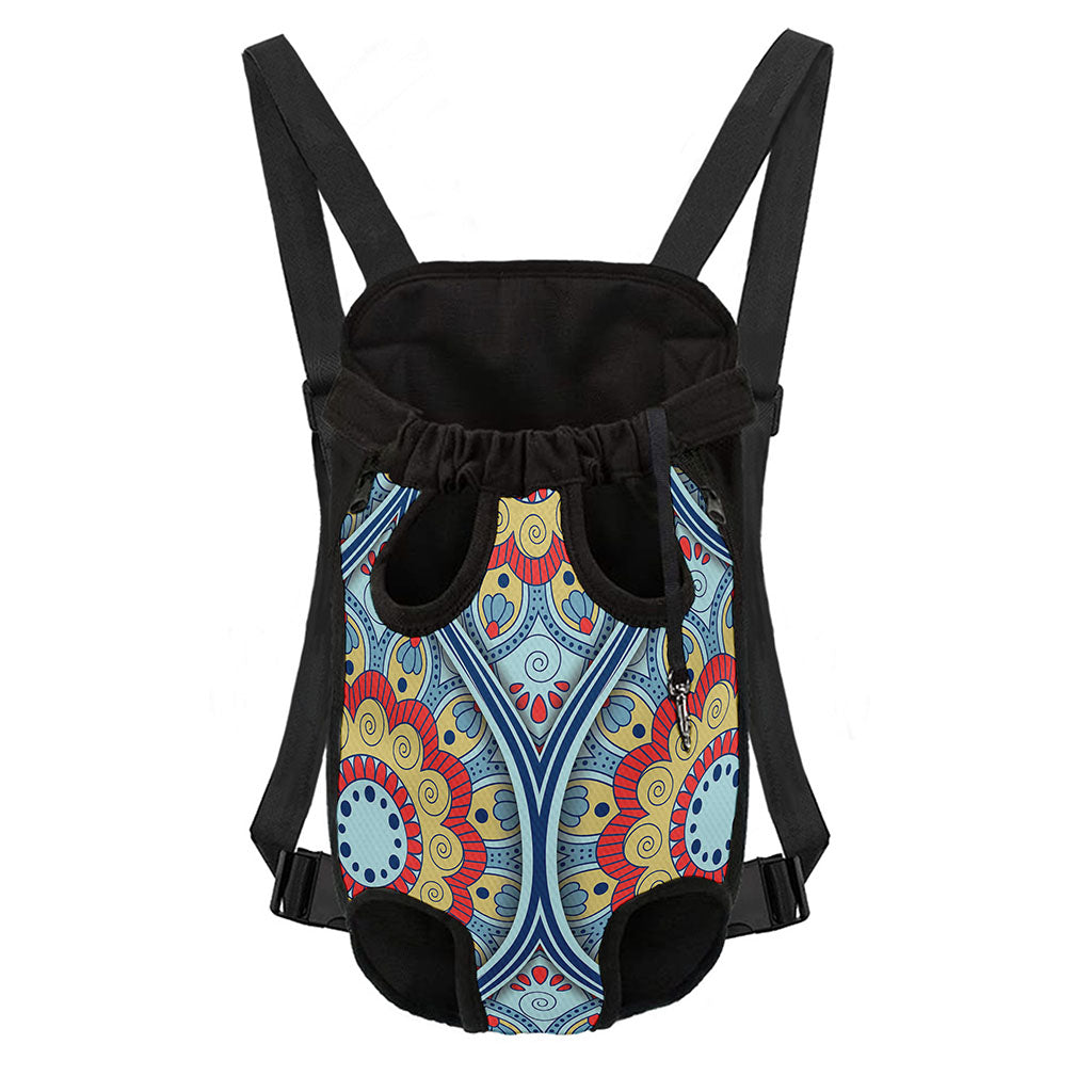 Pastel Ornament Mandala Print Pet Carrier Backpack