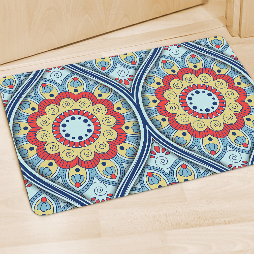 Pastel Ornament Mandala Print Polyester Doormat