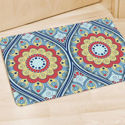 Pastel Ornament Mandala Print Polyester Doormat