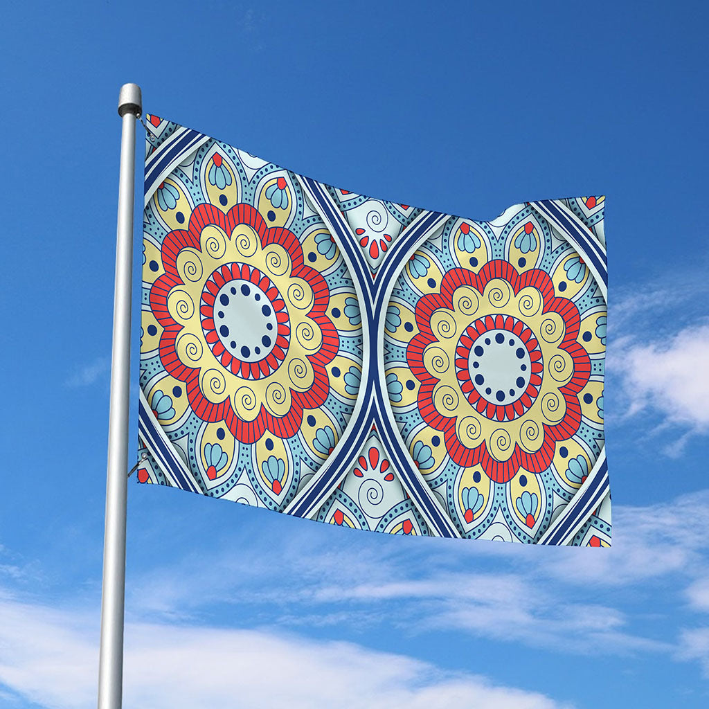 Pastel Ornament Mandala Print Polyester Flag