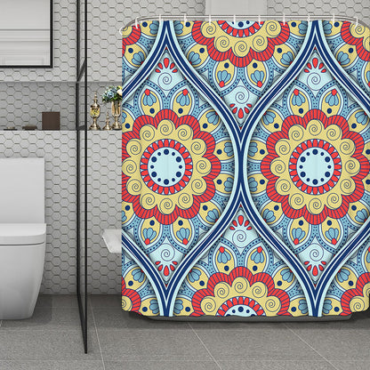 Pastel Ornament Mandala Print Polyester Shower Curtain