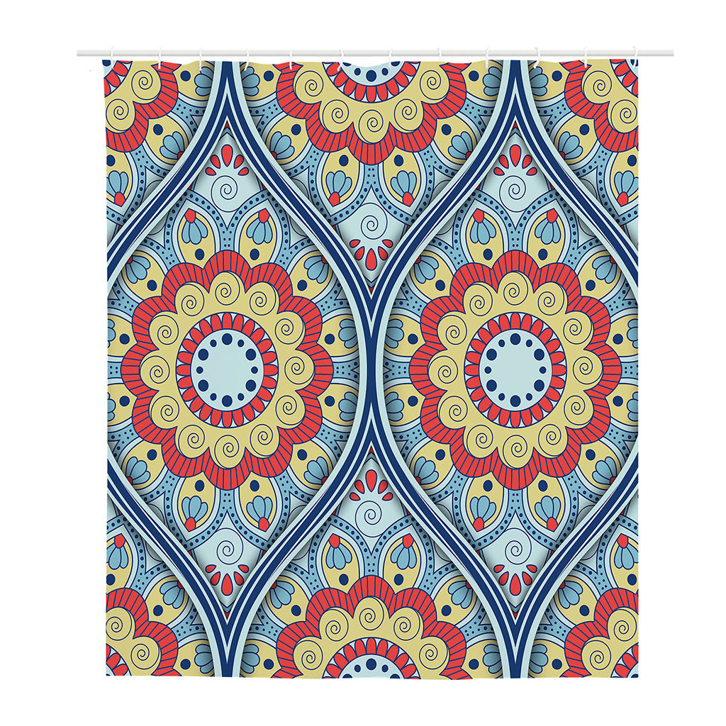 Pastel Ornament Mandala Print Polyester Shower Curtain