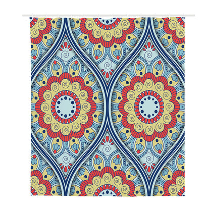 Pastel Ornament Mandala Print Polyester Shower Curtain
