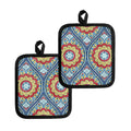 Pastel Ornament Mandala Print Pot Holders