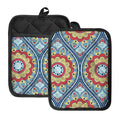 Pastel Ornament Mandala Print Pot Holders With Pocket