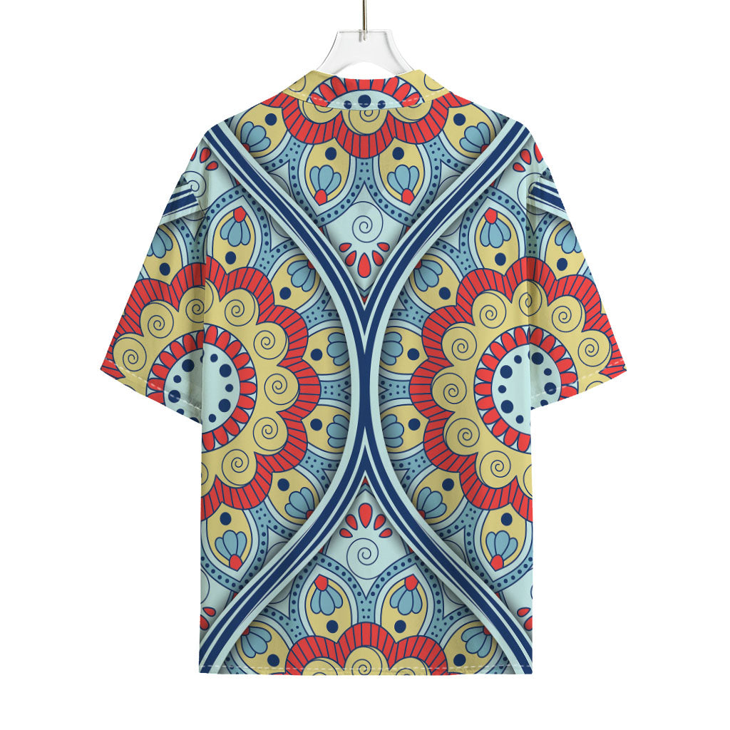 Pastel Ornament Mandala Print Rayon Hawaiian Shirt