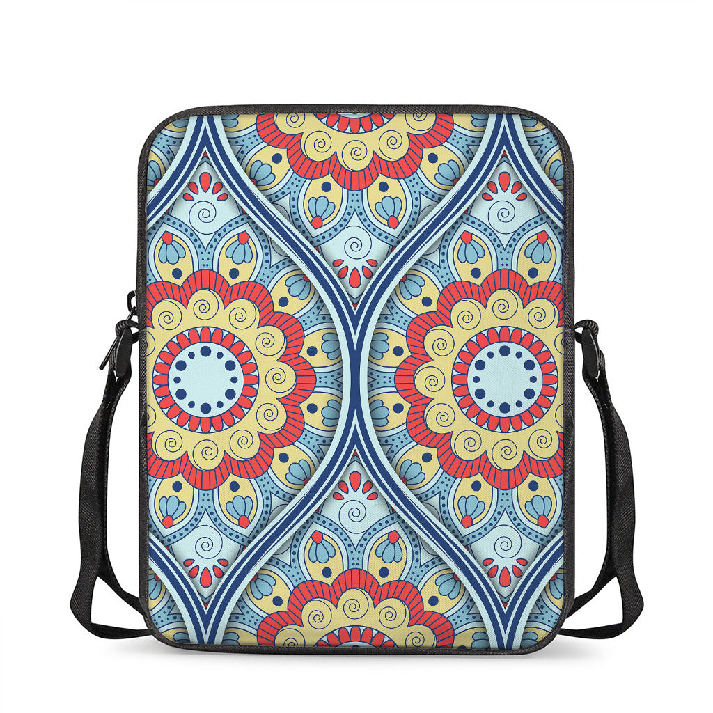 Pastel Ornament Mandala Print Rectangular Crossbody Bag