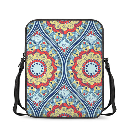 Pastel Ornament Mandala Print Rectangular Crossbody Bag