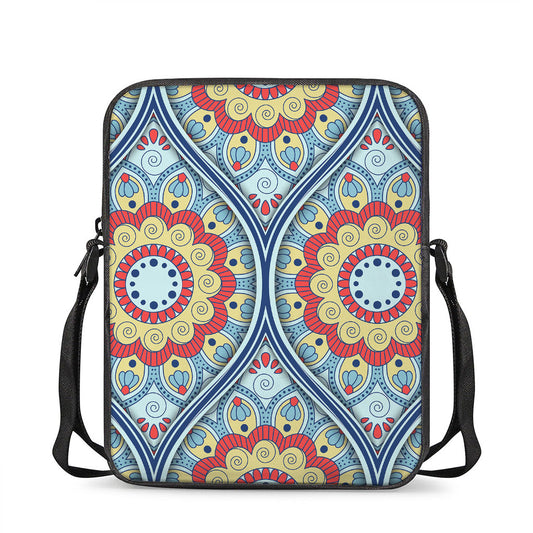 Pastel Ornament Mandala Print Rectangular Crossbody Bag