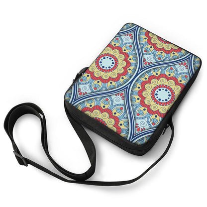 Pastel Ornament Mandala Print Rectangular Crossbody Bag