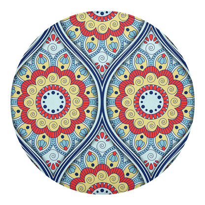 Pastel Ornament Mandala Print Round Blanket