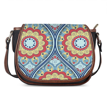 Pastel Ornament Mandala Print Saddle Bag