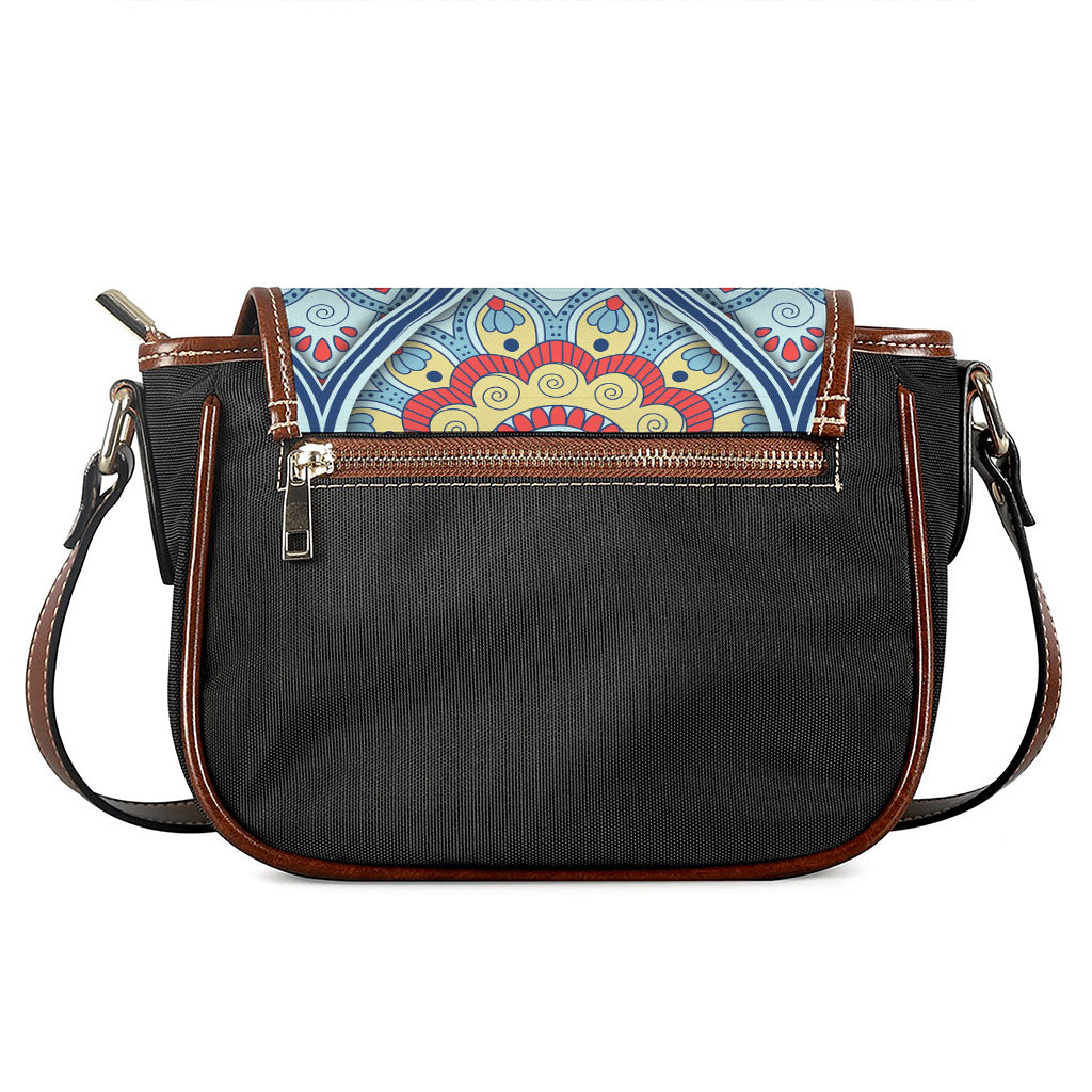 Pastel Ornament Mandala Print Saddle Bag
