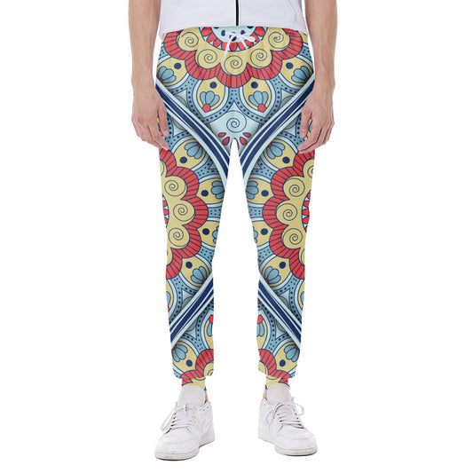 Pastel Ornament Mandala Print Scuba Joggers