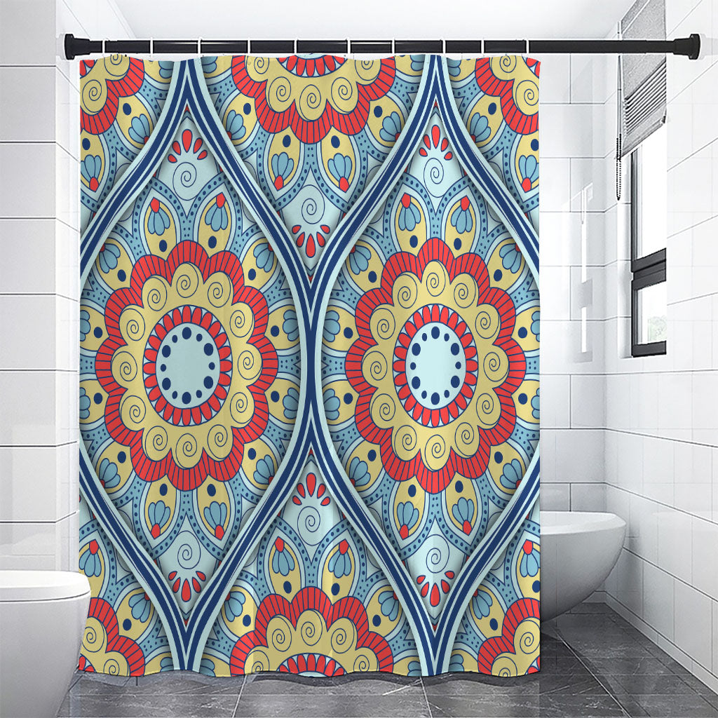 Pastel Ornament Mandala Print Shower Curtain