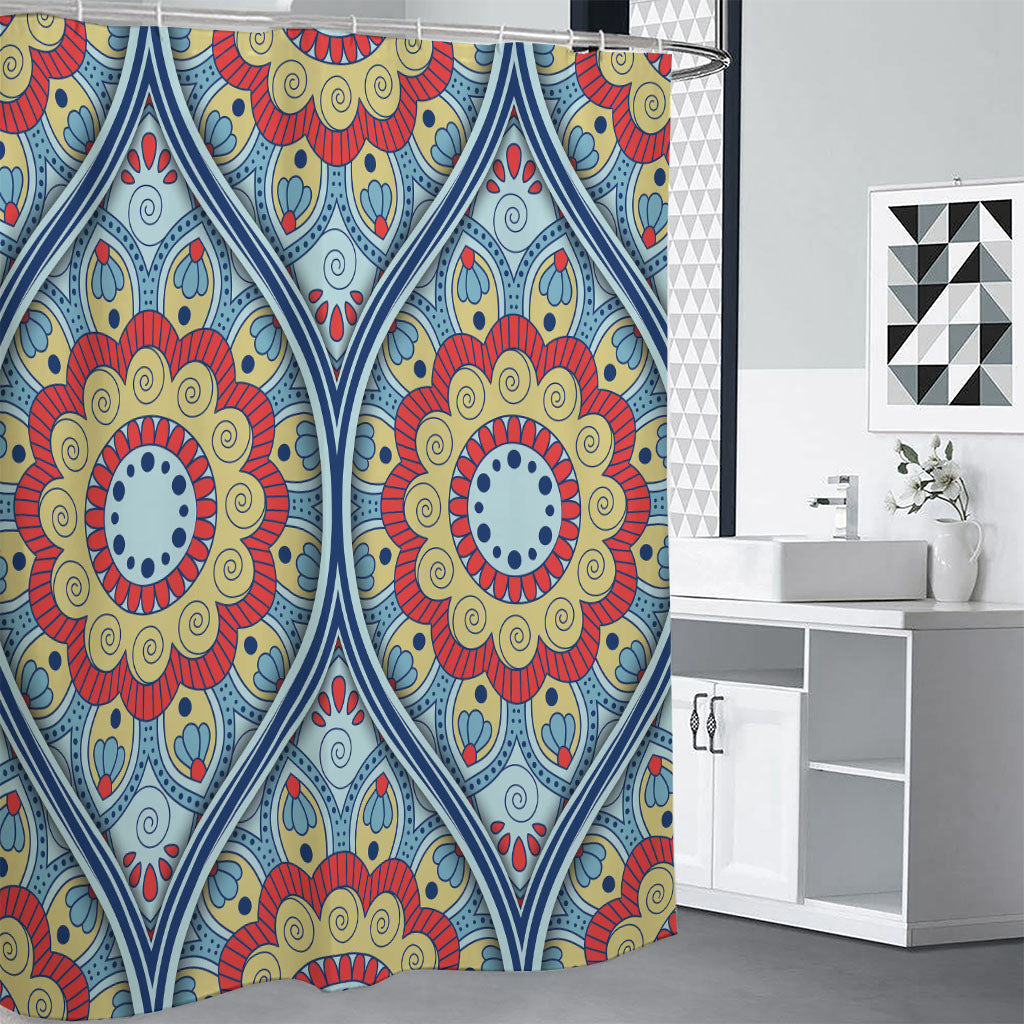 Pastel Ornament Mandala Print Shower Curtain