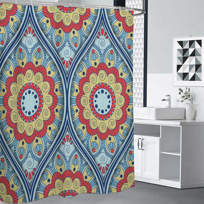 Pastel Ornament Mandala Print Shower Curtain