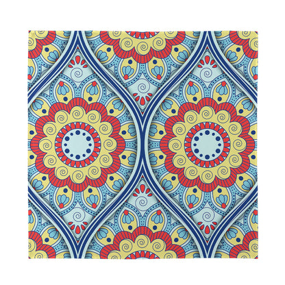 Pastel Ornament Mandala Print Silk Bandana