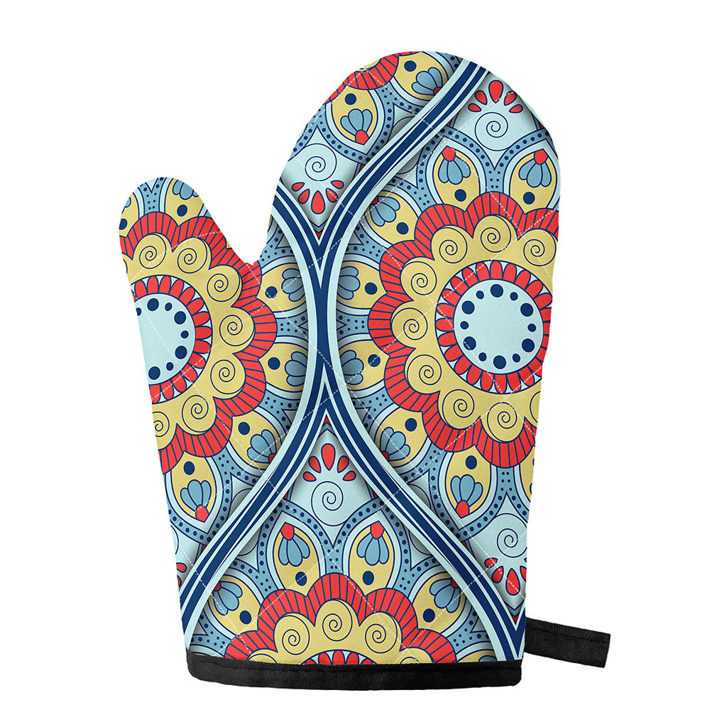Pastel Ornament Mandala Print Single Oven Mitt
