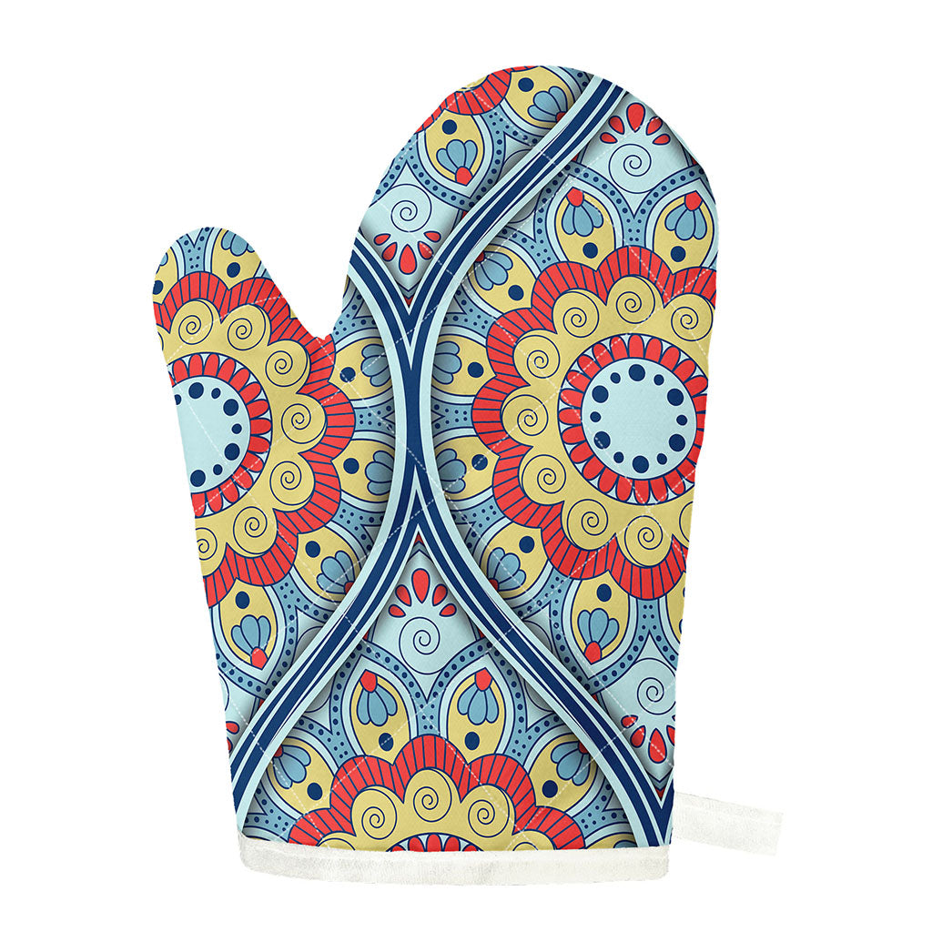 Pastel Ornament Mandala Print Single Oven Mitt