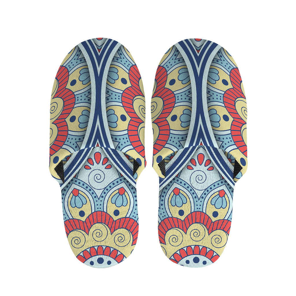 Pastel Ornament Mandala Print Slippers