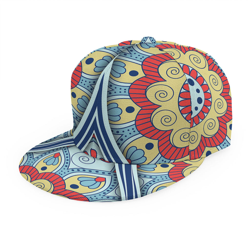 Pastel Ornament Mandala Print Snapback Cap