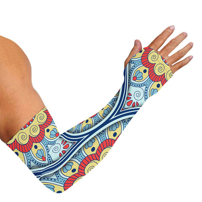 Pastel Ornament Mandala Print Sun Protection Arm Sleeves