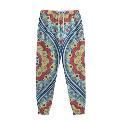 Pastel Ornament Mandala Print Sweatpants