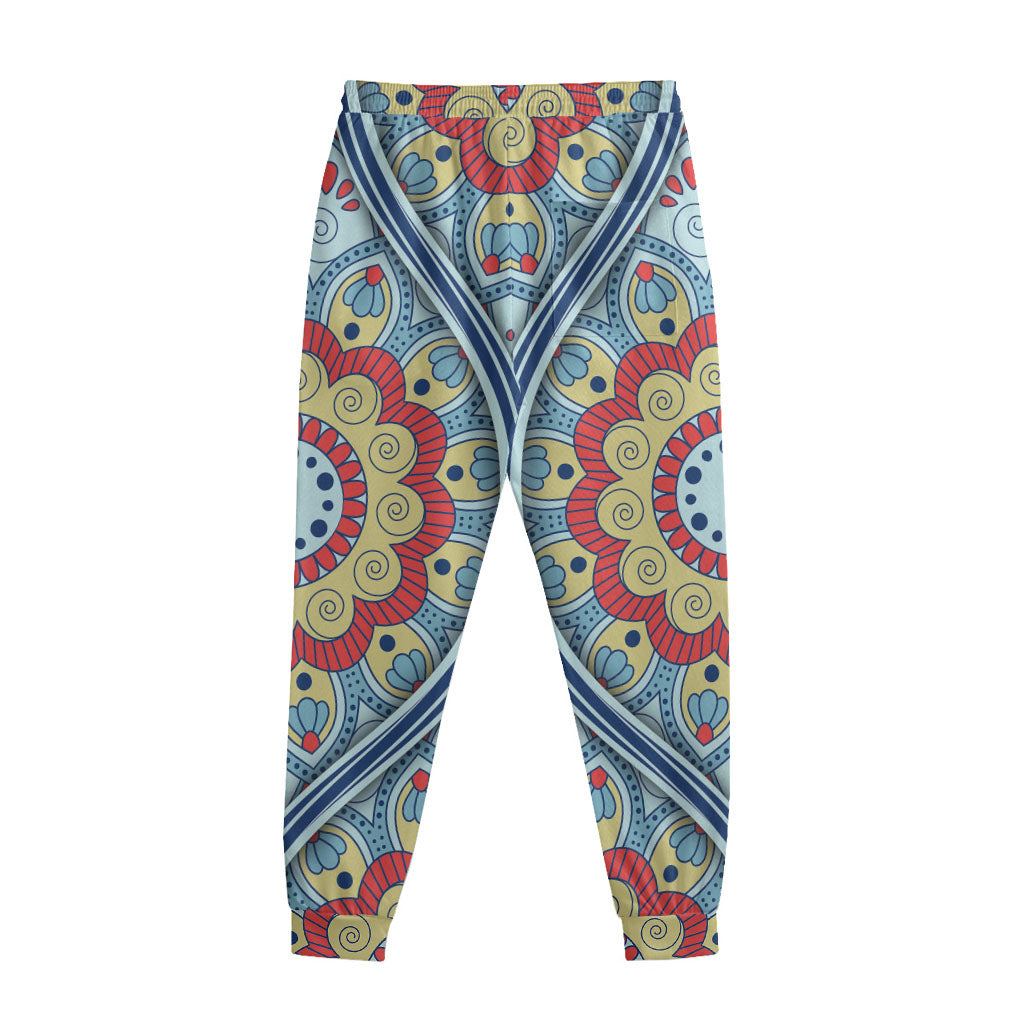 Pastel Ornament Mandala Print Sweatpants