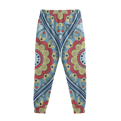 Pastel Ornament Mandala Print Sweatpants