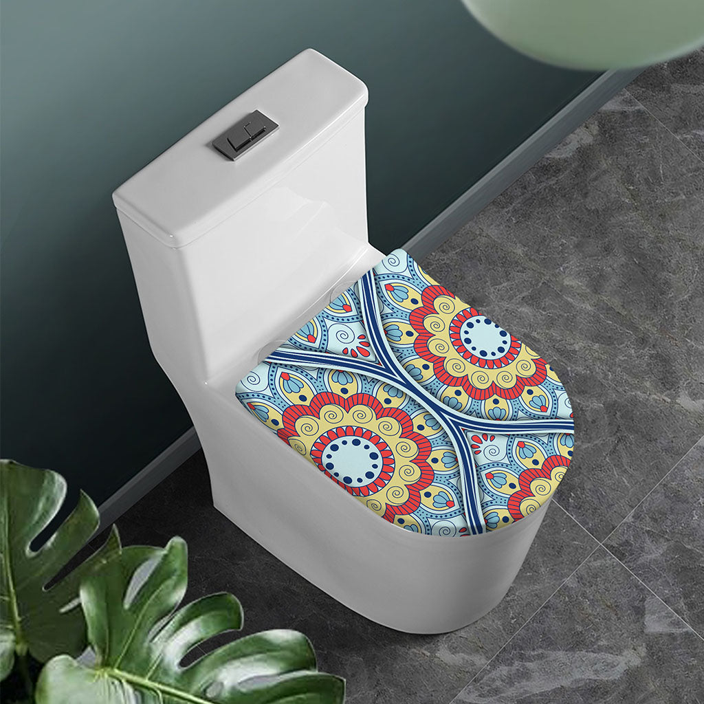 Pastel Ornament Mandala Print Toilet Lid Cover