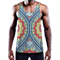 Pastel Ornament Mandala Print Men's Workout Tank Top