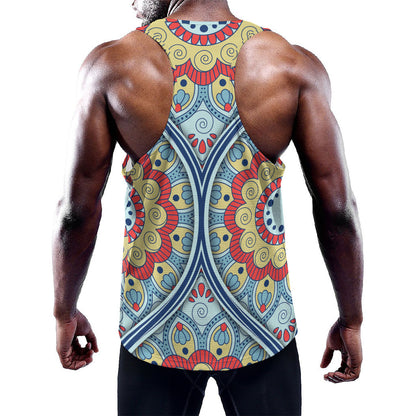 Pastel Ornament Mandala Print Training Tank Top