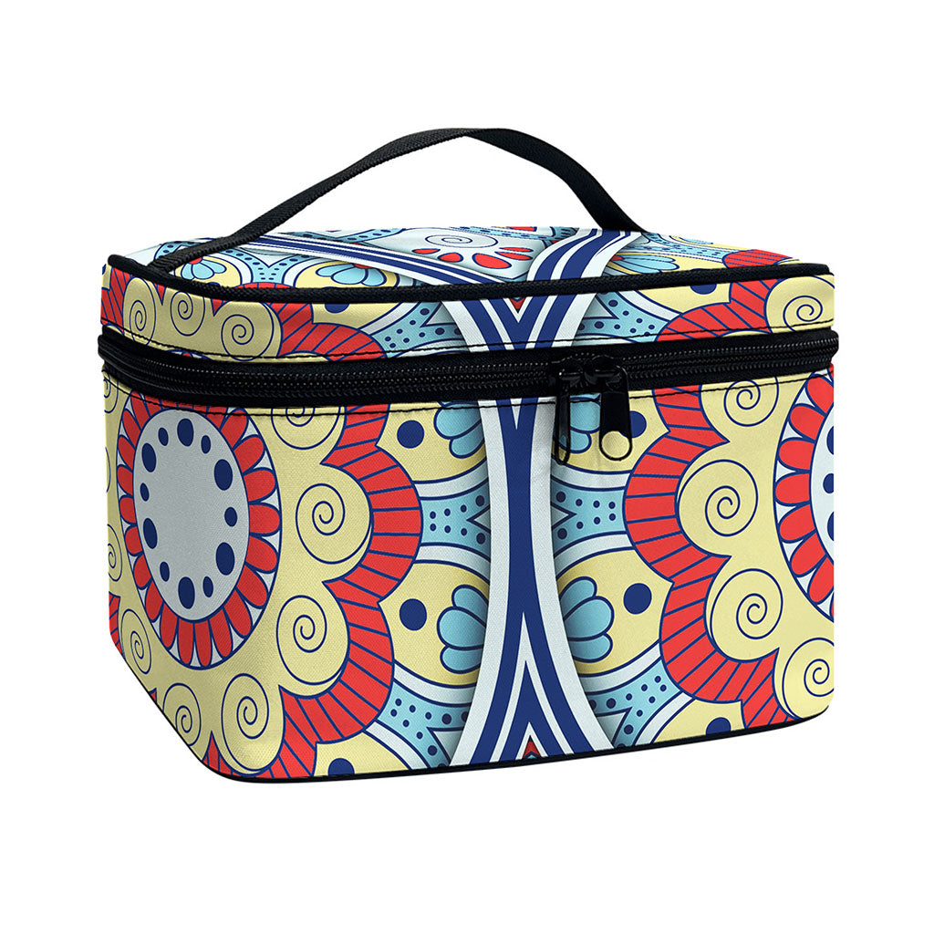 Pastel Ornament Mandala Print Travel Makeup Bag
