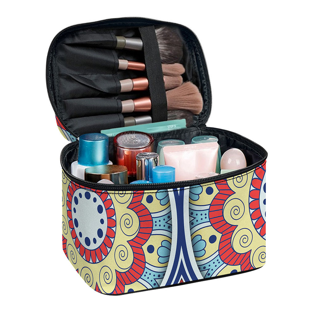 Pastel Ornament Mandala Print Travel Makeup Bag