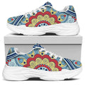 Pastel Ornament Mandala Print White Chunky Shoes