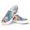 Pastel Ornament Mandala Print White Slip On Sneakers