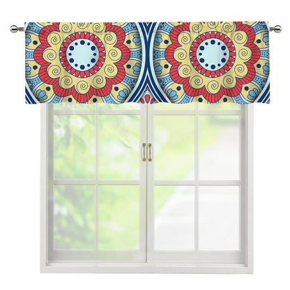 Pastel Ornament Mandala Print Window Valance