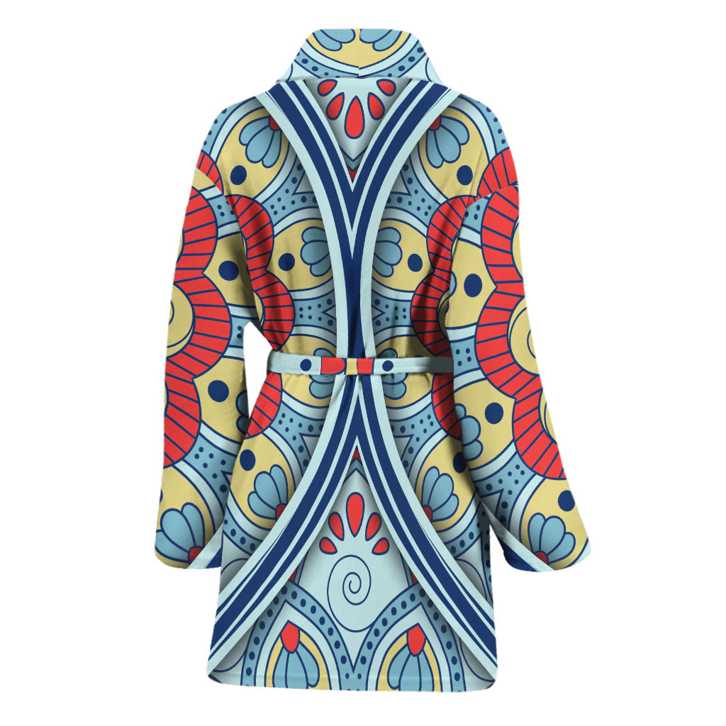 Pastel Ornament Mandala Print Women's Bathrobe