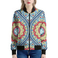 Pastel Ornament Mandala Print Women's Bomber Jacket