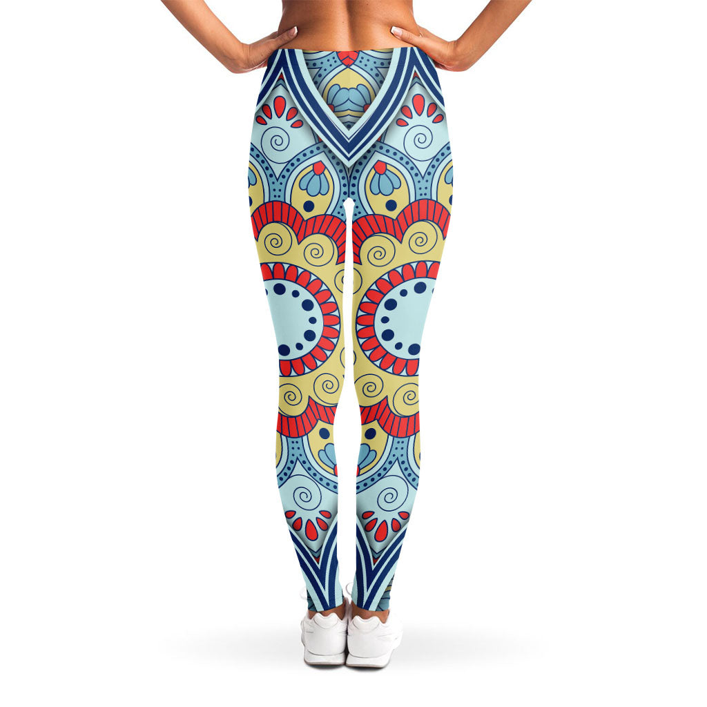 Pastel Ornament Mandala Print Women's Leggings
