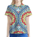 Pastel Ornament Mandala Print Women's Polo Shirt