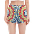 Pastel Ornament Mandala Print Women's Split Running Shorts