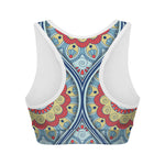 Pastel Ornament Mandala Print Women's Sports Bra