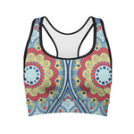 Pastel Ornament Mandala Print Women's Sports Bra