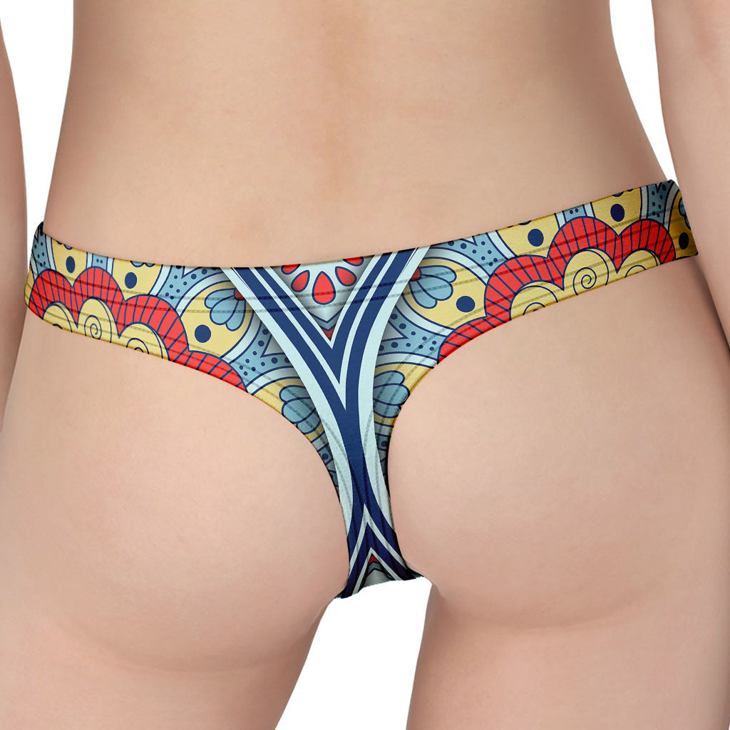 Pastel Ornament Mandala Print Women's Thong