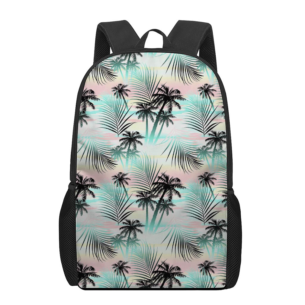 Pastel Palm Tree Pattern Print 17 Inch Backpack